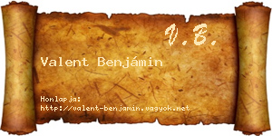 Valent Benjámin névjegykártya
